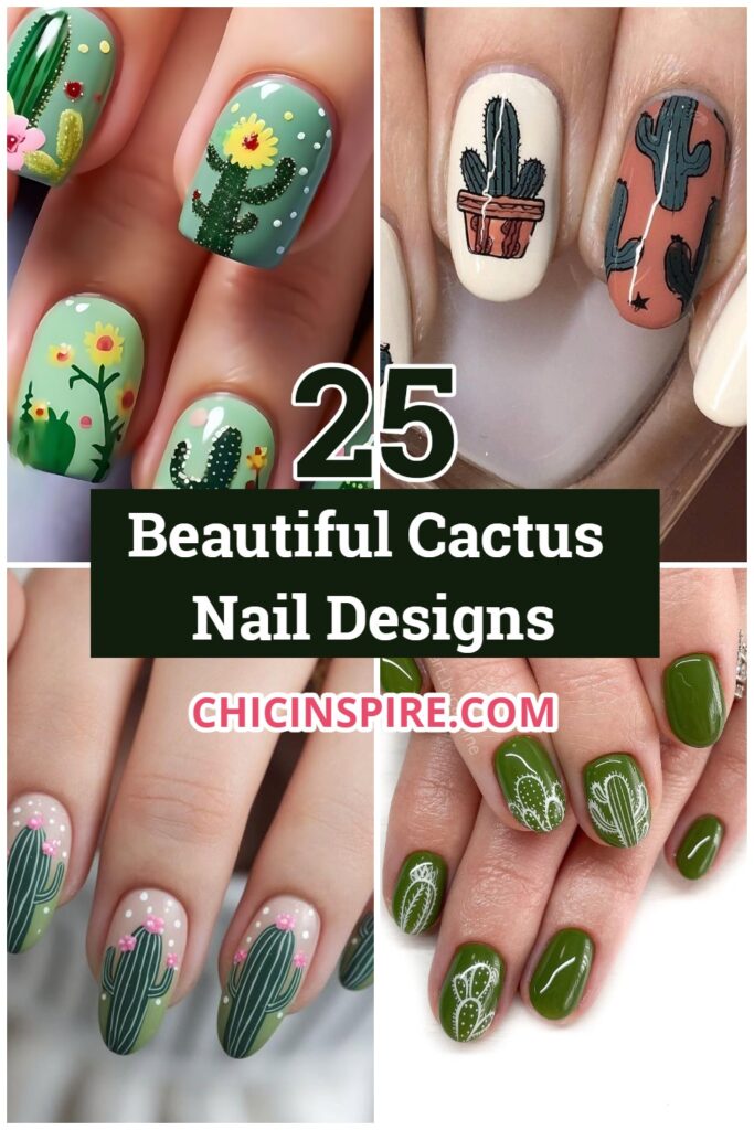 25 Beautiful Cactus Nail Designs