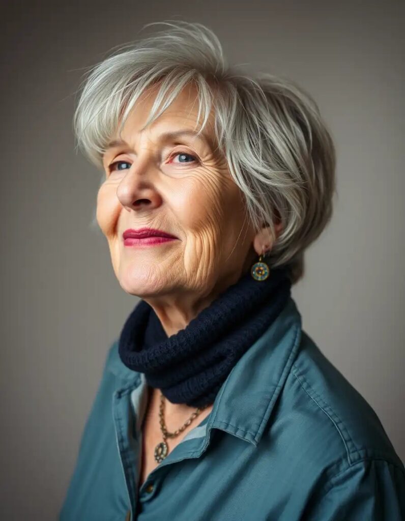 Inverted Bob, Bob Haircuts for Older Women with Gray Hair