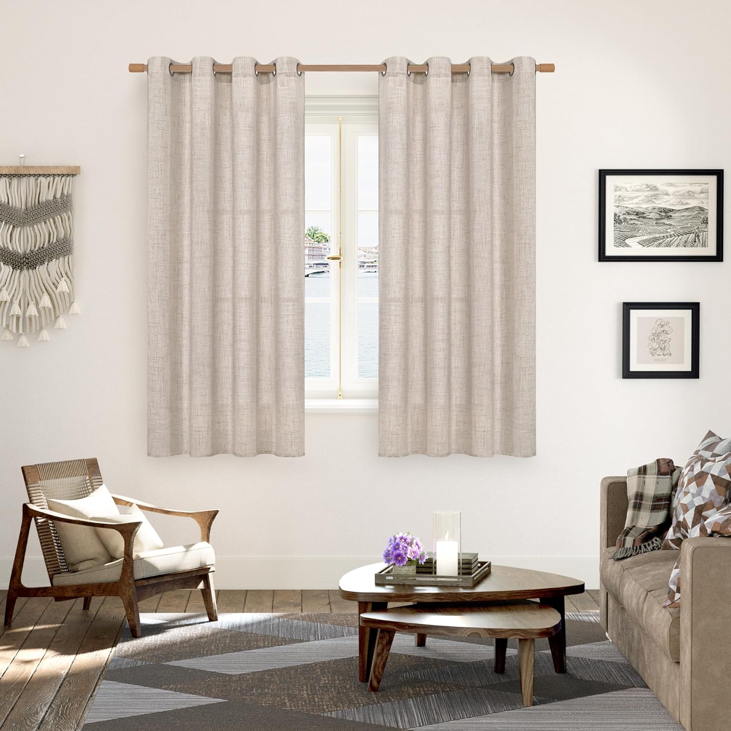 Linen Semi Sheer Curtains 63 Inch Length 2 Panels for Living Room Fresh Spring Decor Ideas to Brighten Your Home