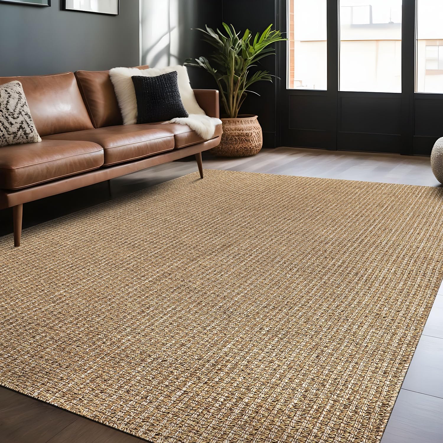 Natural Color Living Room Indoor Outdoor Area Rug