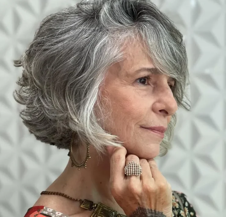 Bob Haircuts for Older Women with Gray Hair