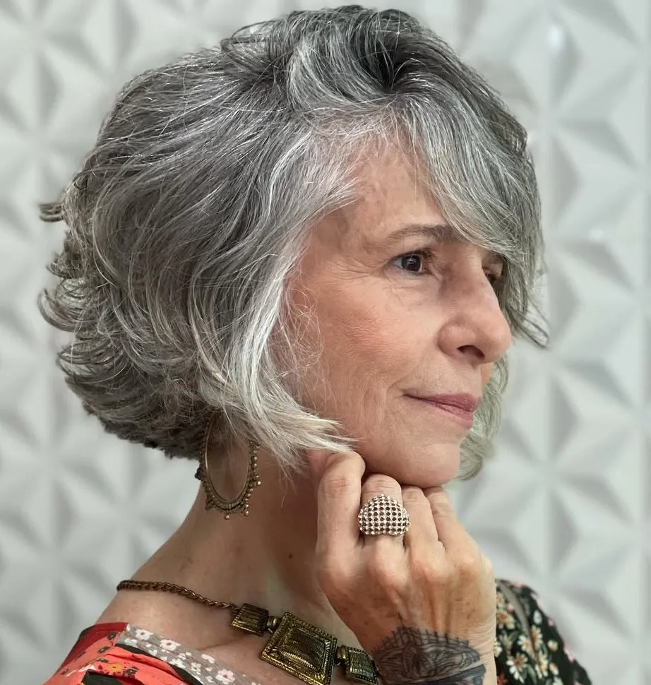 Bob Haircuts for Older Women with Gray Hair