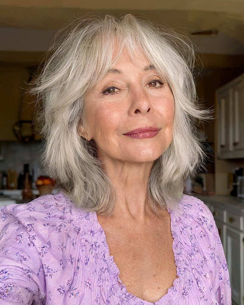 Shaggy Bob for older woman, Bob Haircuts for Older Women with Gray Hair