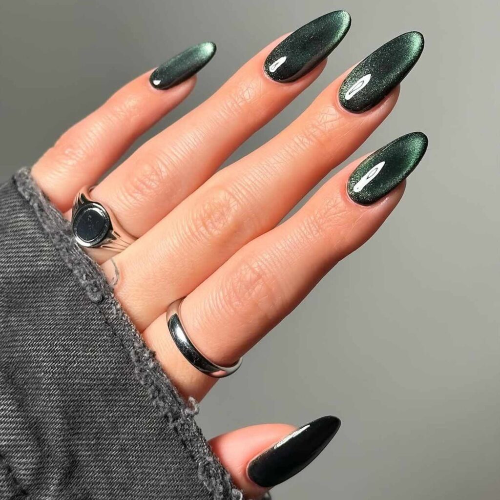 Lucky St. Patrick's Day Nail Designs 25 Lucky St. Patrick’s Day Nail Designs, St. Patrick's Day is the ideal occasion to experiment with your appearance. Dark Green Velvet Nails
