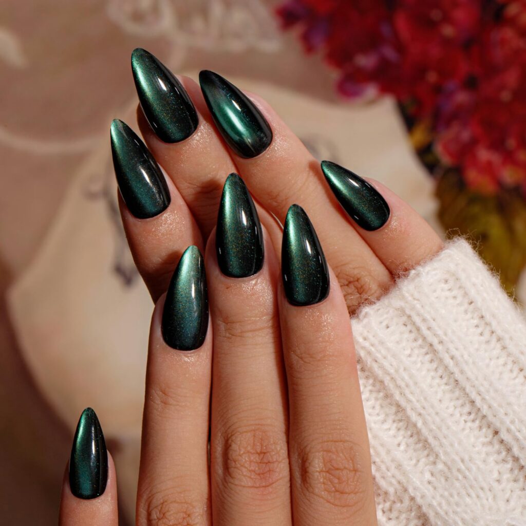 March Nail Art Ideas: Fresh Ideas for Spring Transitions 17 March Nail Art Ideas: 20 Fresh Ideas for Spring Transitions & Lucky Charm Manis, Can you feel it? The air is shifting. Emerald Green Chrome Nails March Nail Art Ideas: Fresh Ideas for Spring Transitions