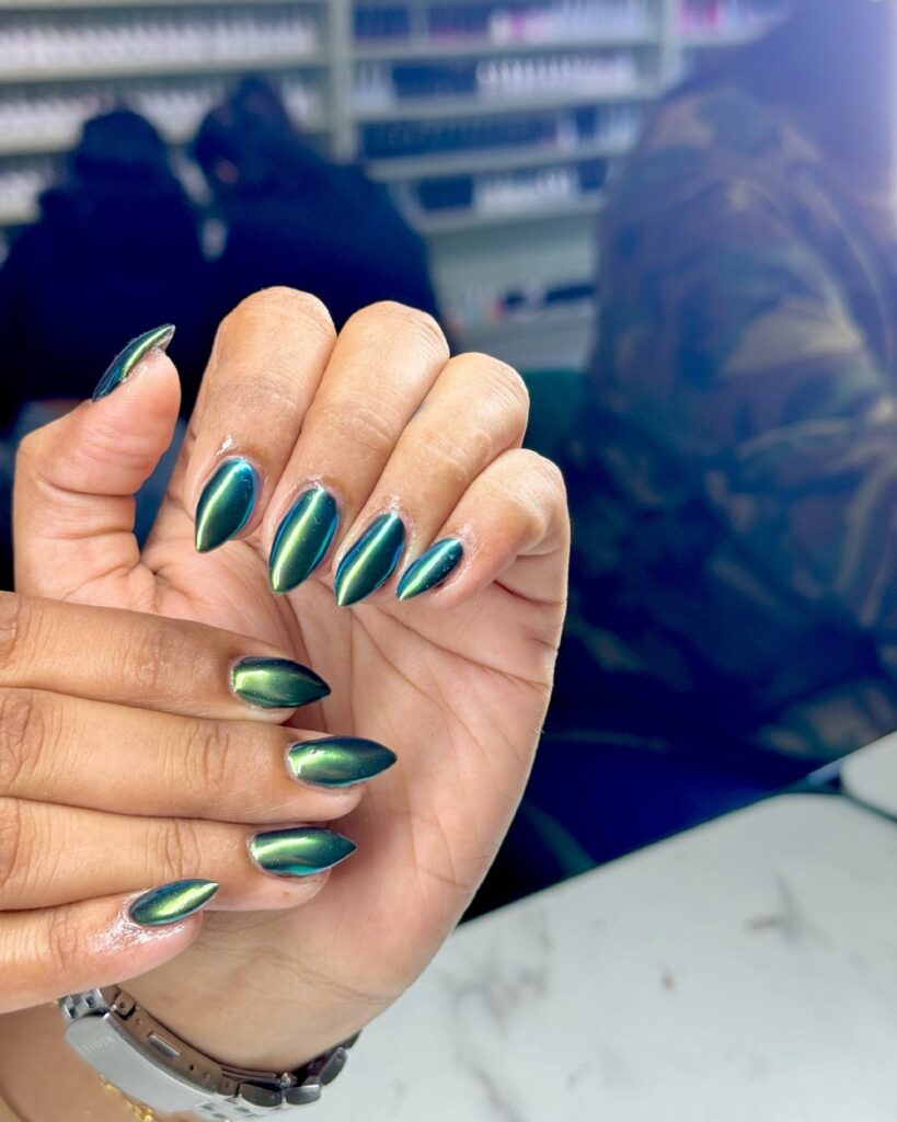 Lucky St. Patrick's Day Nail Designs 11 Lucky St. Patrick’s Day Nail Designs, St. Patrick's Day is the ideal occasion to experiment with your appearance. Emerald Green Chrome nails
