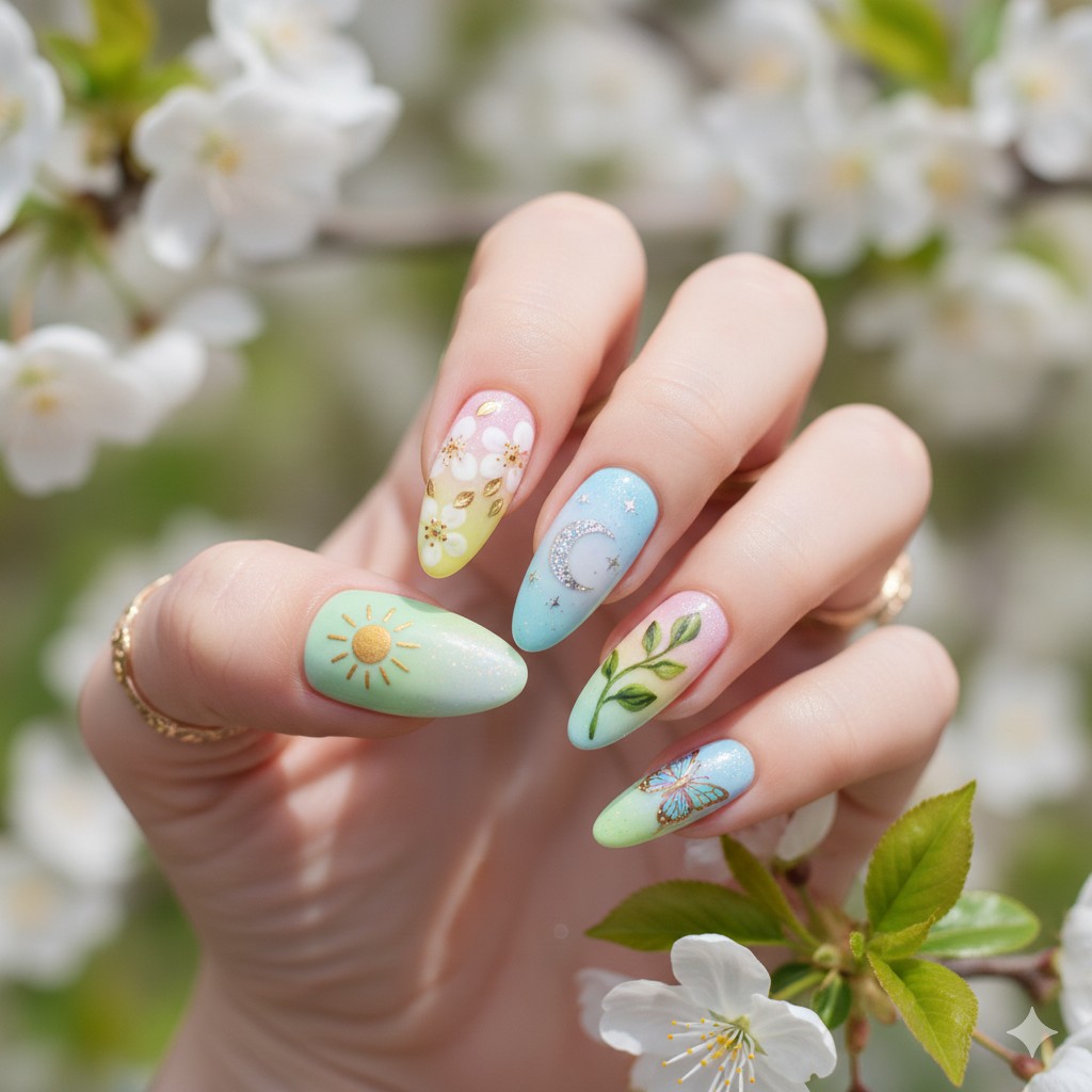 March Nail Art Ideas: Fresh Ideas for Spring Transitions 7 March Nail Art Ideas: 20 Fresh Ideas for Spring Transitions & Lucky Charm Manis, Can you feel it? The air is shifting. Spring Equinox NAILS