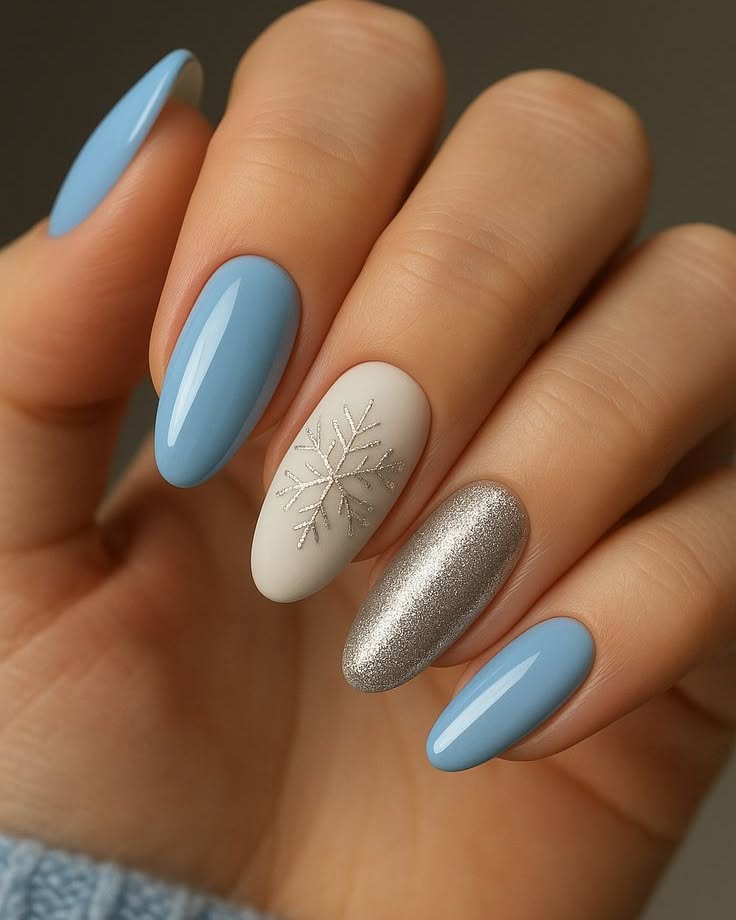 February Nails Mani Magic Snowflakes Nails