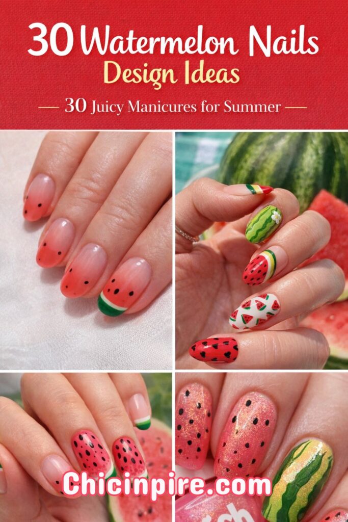 30 Watermelon Nails Design Ideas – Sweat Fruity Summer Mani