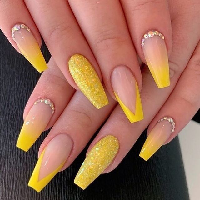 Highlighter Yellow Solid summer nails