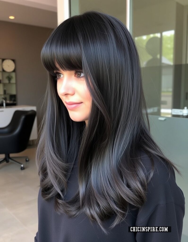 Blowout with Curtain Bangs