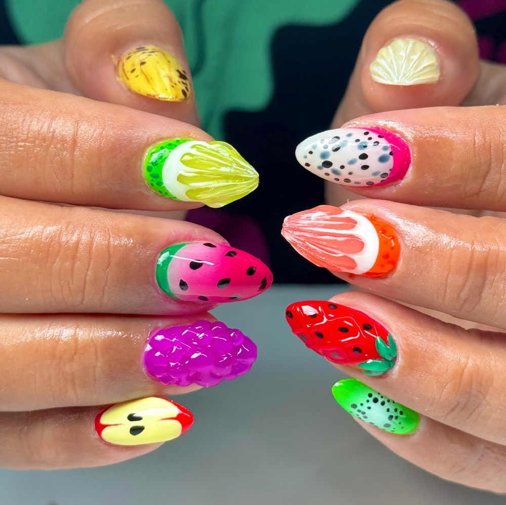 Fruit Salad Mix summer tropical nails