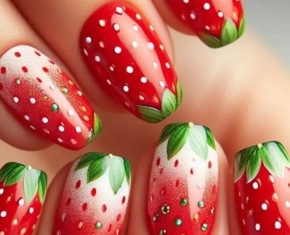 Strawberry Fields Bright Summer Nails Design Ideas |25 Vibrant Design Ideas