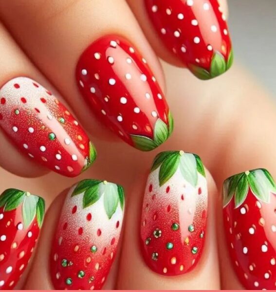 Strawberry Fields Bright Summer Nails Design Ideas |25 Vibrant Design Ideas