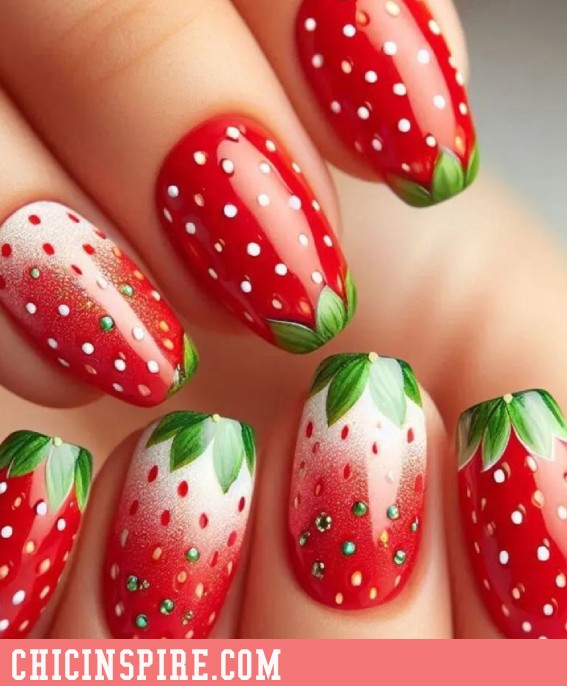 Strawberry Fields Bright Summer Nails Design Ideas |25 Vibrant Design Ideas