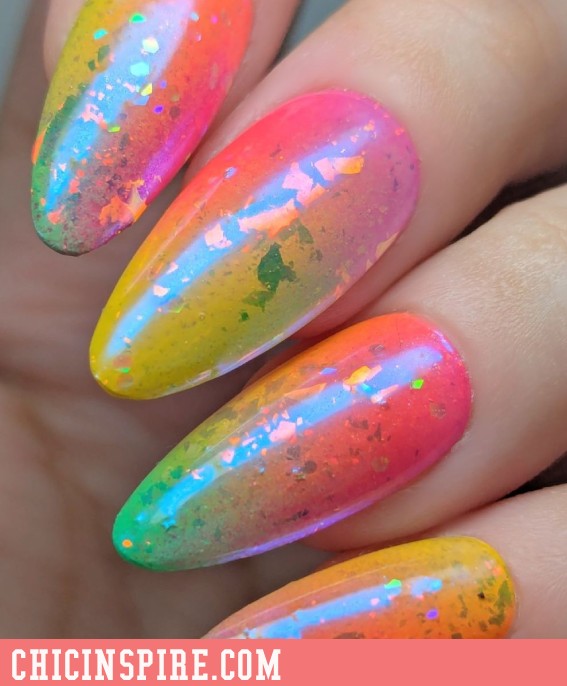 Confetti Nails tropical summer nails