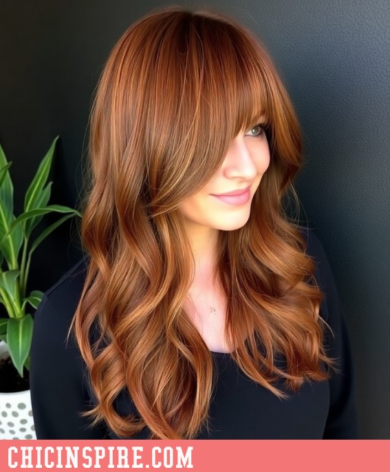 Copper Peekaboo Brunette brown hair