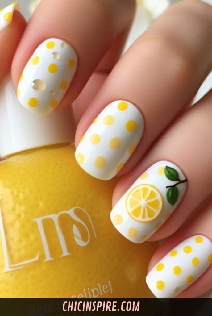Checkerboard Lemon Lemon Nails Designs
