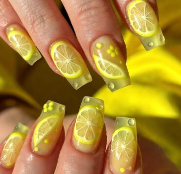 Lemonade Nails (Jelly Yellow) Lemon Nails Designs