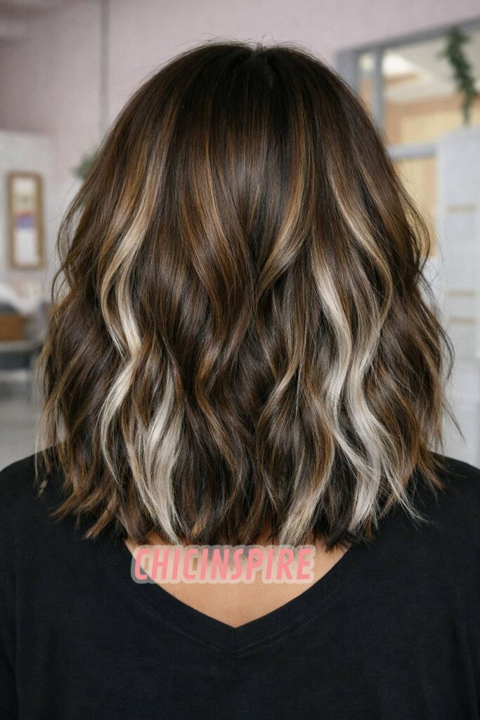 Medium-Length Lob with Chunky Blonde