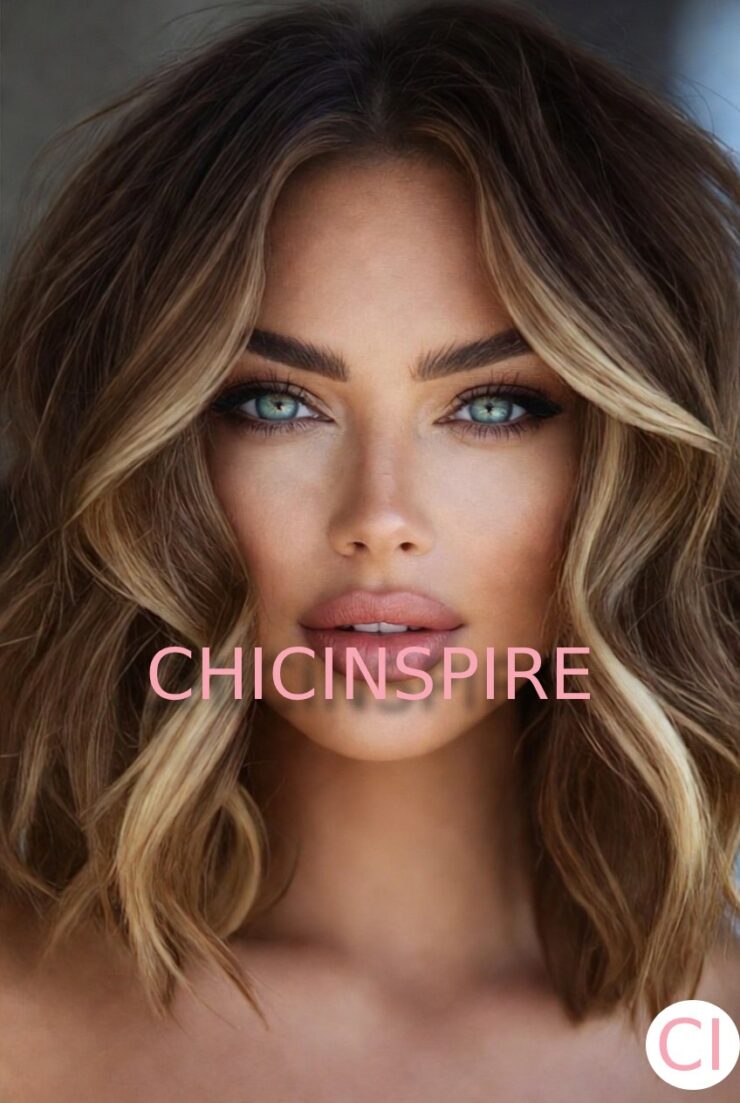 Textured Waves with Honey Highlights brunette with blonde peekaboo Hairstyle Brunette with Blonde Peekaboo Hair Color