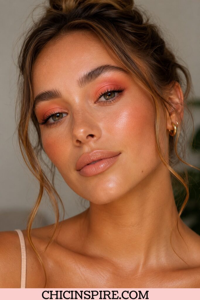 Coral Eyeshadow Look