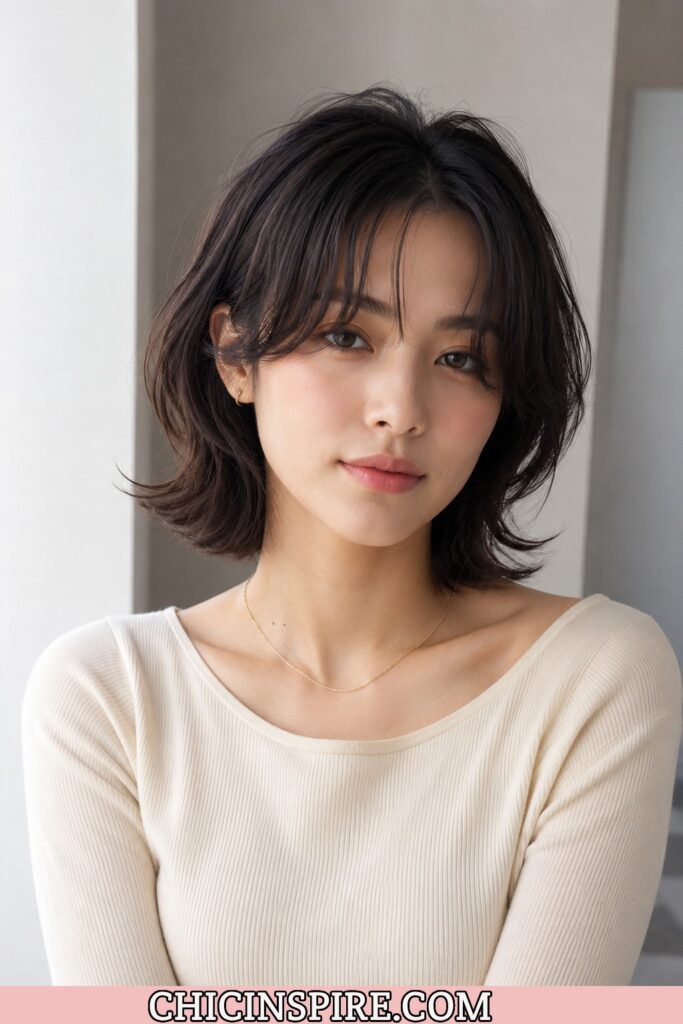 Curtain Bangs with Short Layered Hair