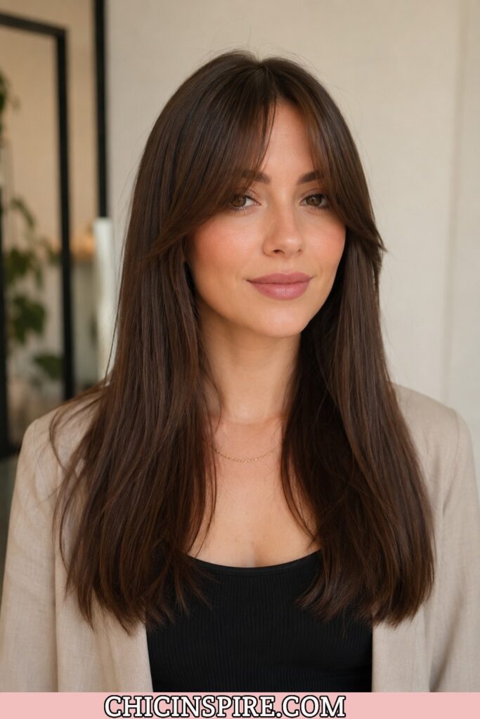 Curtain Bangs with Straight Hair