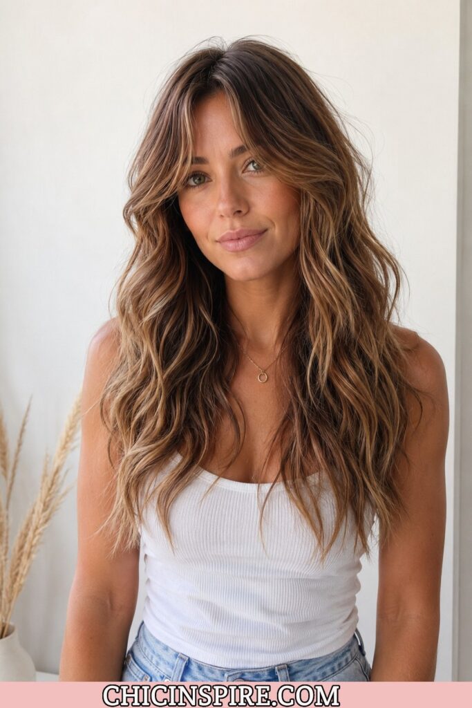 Curtain Bangs with Wavy Hair