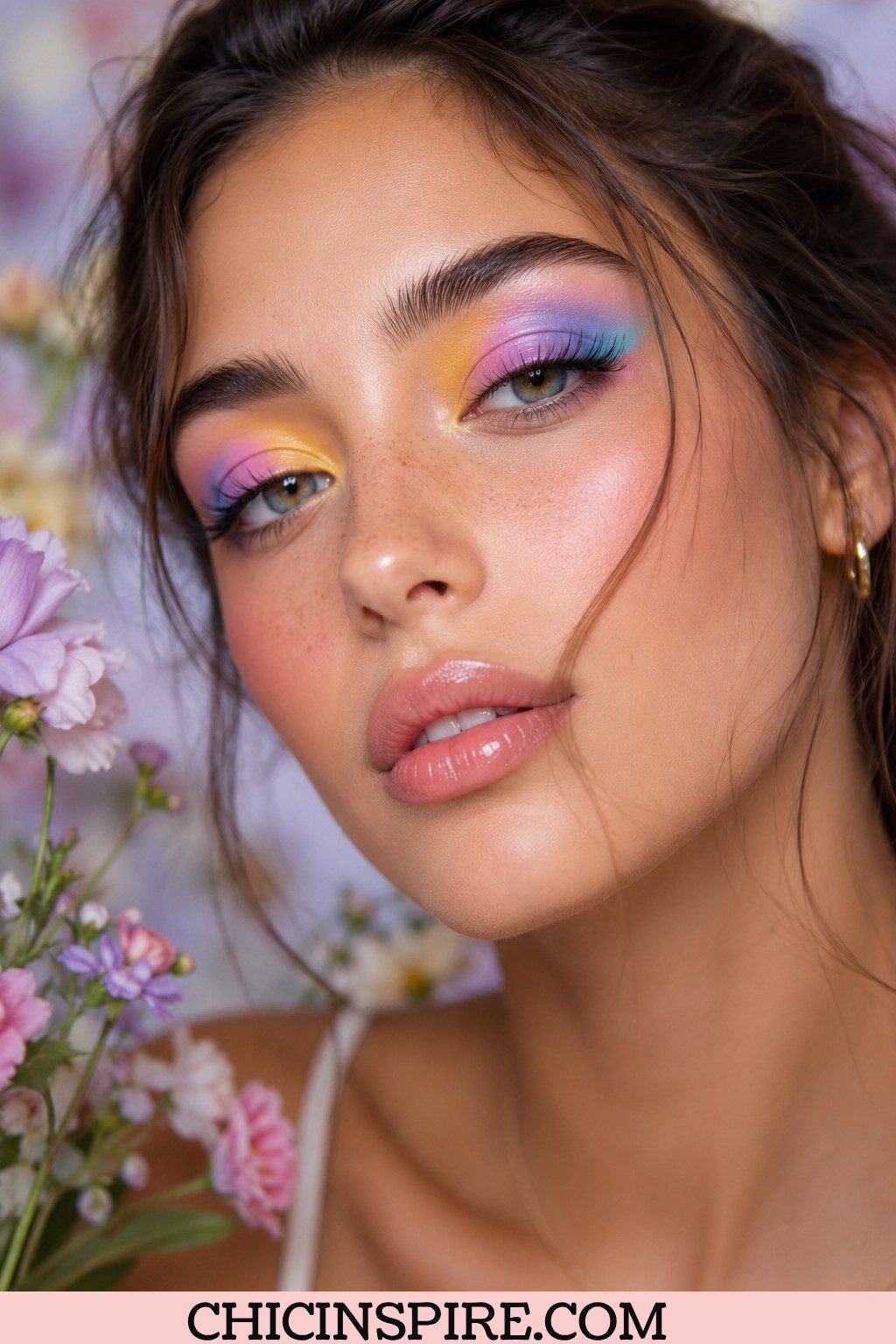Rainbow Pastel Eye Colorful Eye Makeup