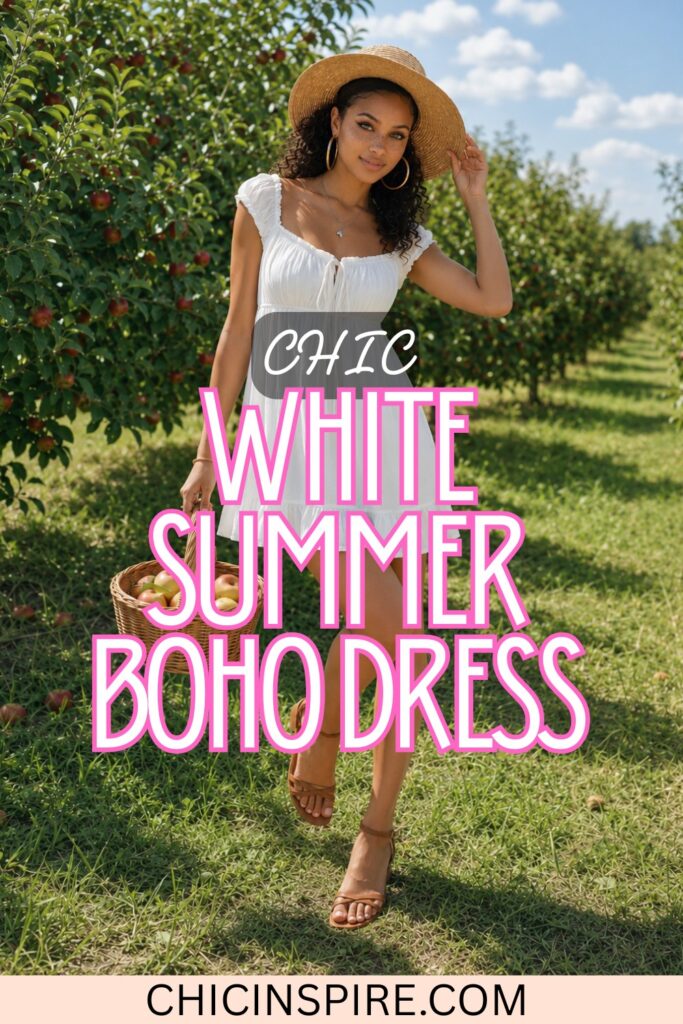 WHITE SUMMER BOHO DRESS