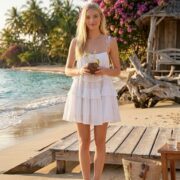 white boho The Tiered Dress White Boho Dresses Fun Summer Seasonal Style