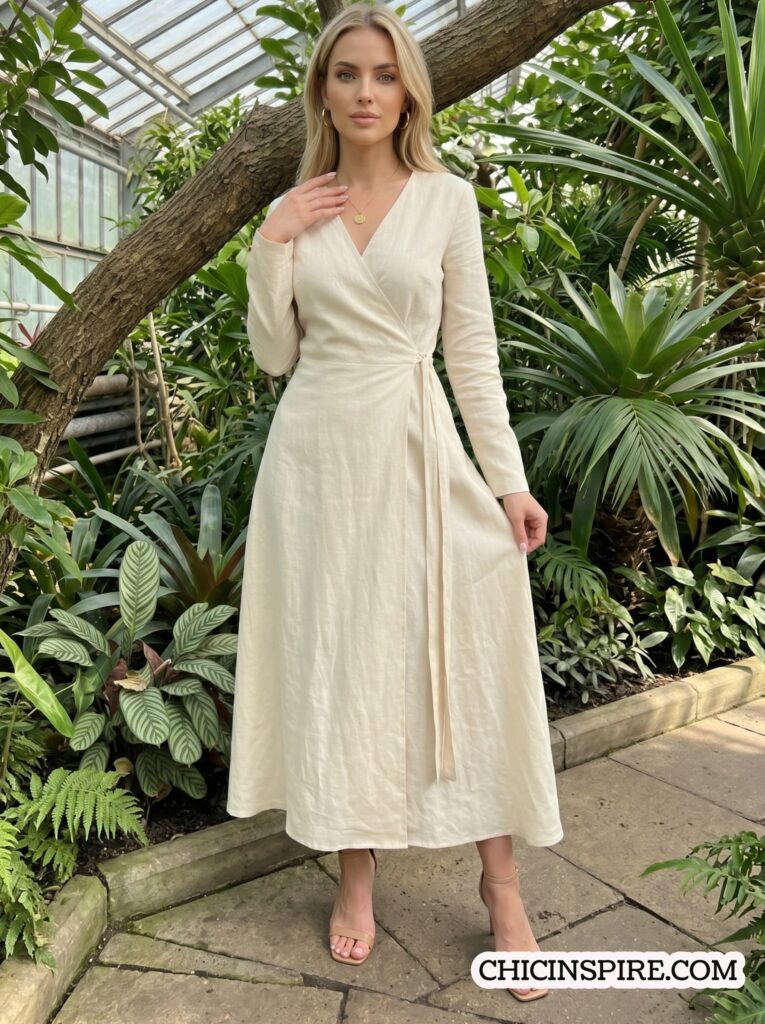 white boho wrap dress