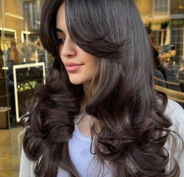 Long Curtain Bangs With Butterfly Layers Long Curtain Bangs for Straight Hair