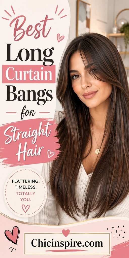 Best Long Curtain Bangs for Straight Hair