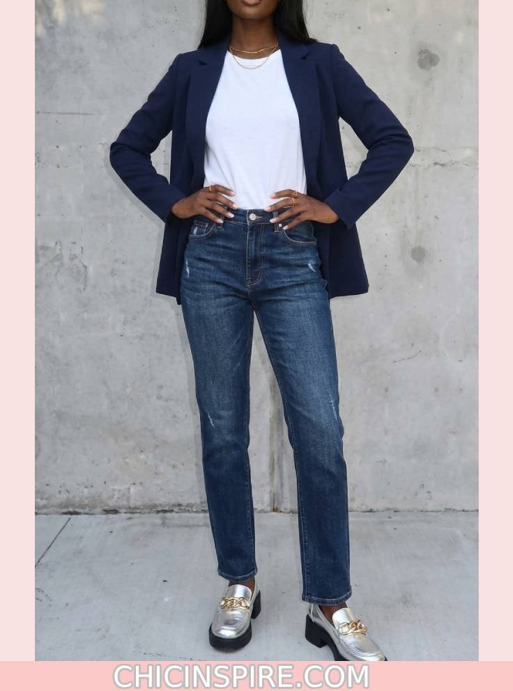 Blazer + Jeans + Statement Shoes