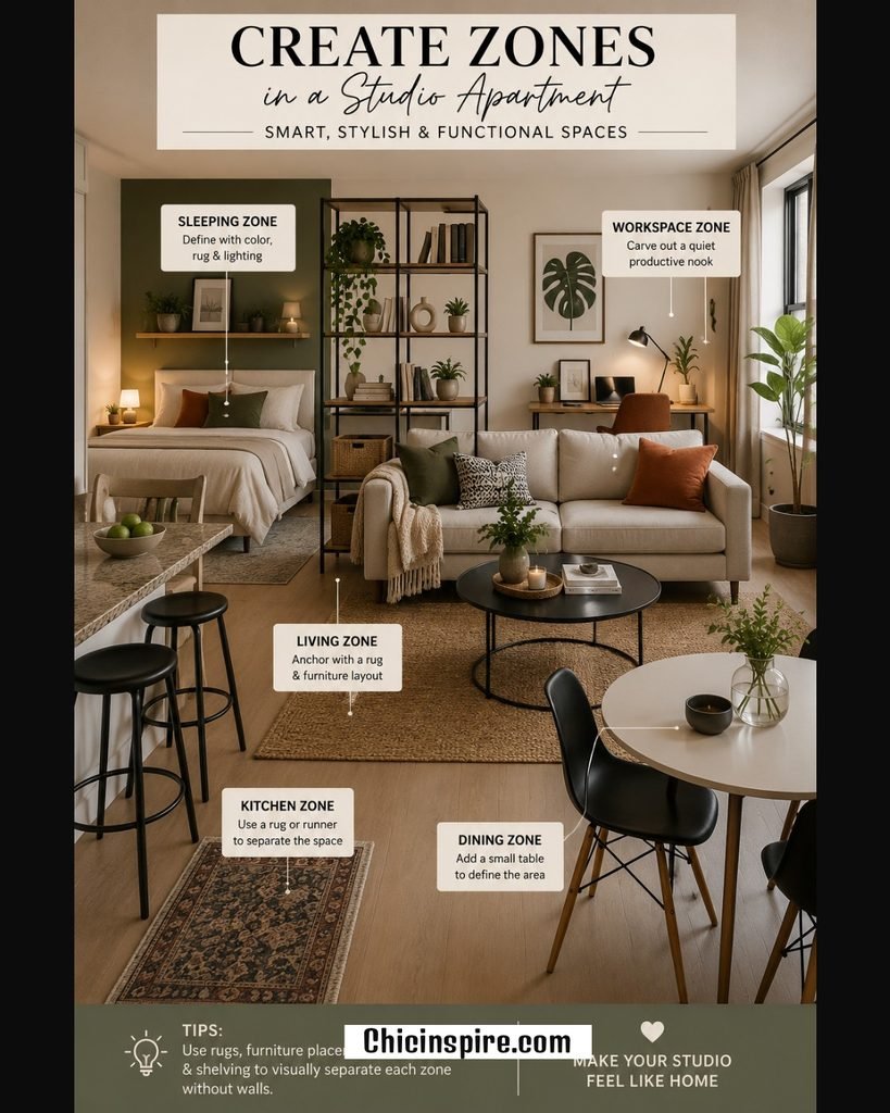 Create Zones in a Studio Apartment