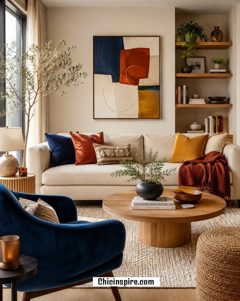 Mix Bold Colors With Neutrals