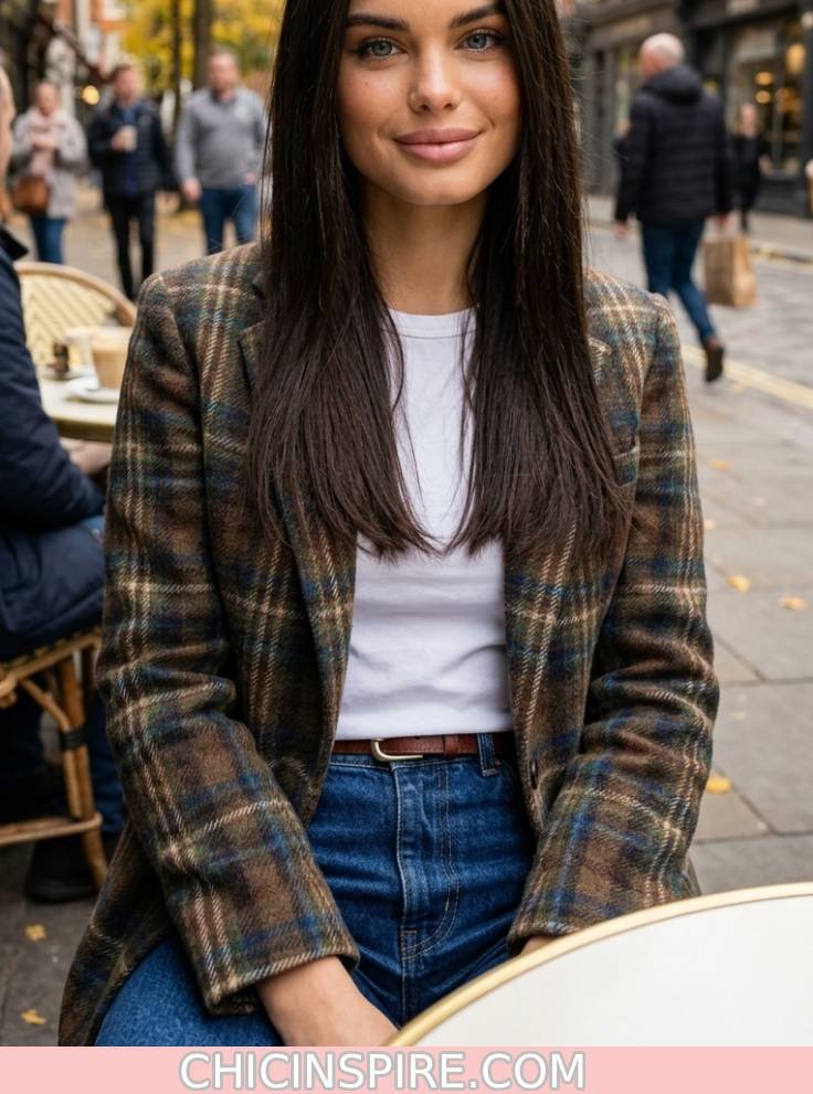 Plaid Blazer + Simple Jeans