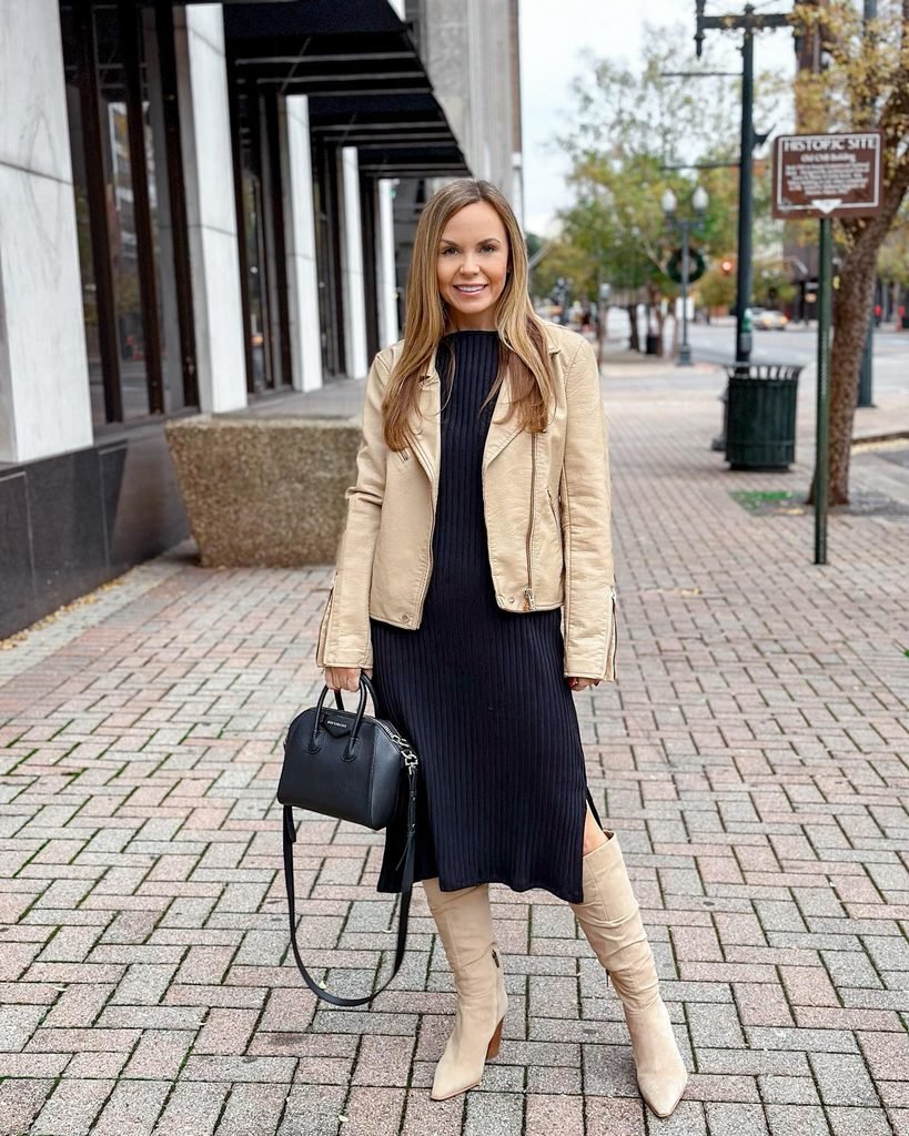 Fall Outfits Over 40: 20 Warm & Cozy Looks for the Season 12 Fall Outfits Over 40: 20 Warm & Cozy Looks for the Season Sweater Dress + Tights + Heeled Booties + Long Cardigan